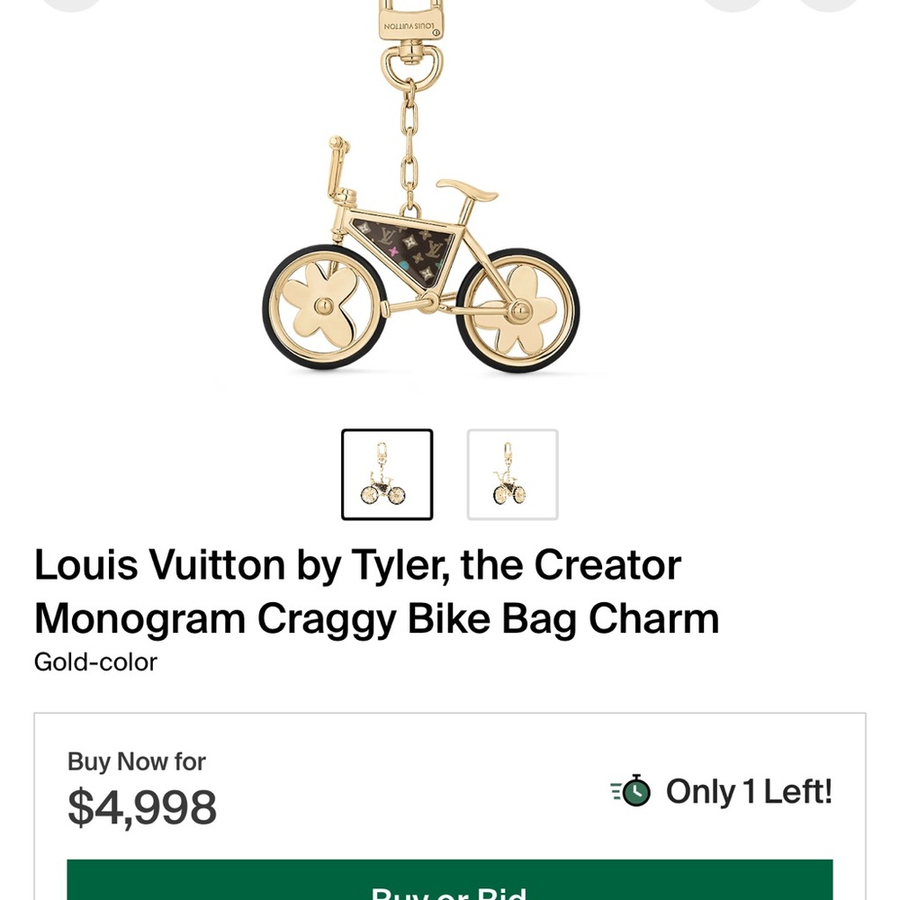 Louis Vuitton Gold Bike Bag Charm
